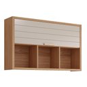 Ver imagem 1 de Armário Aéreo Eloise 120cm 1 Porta Basculante com Nichos Freijó/off White - Mgm