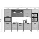 Ver imagem 2 de Cozinha Completa Imperatriz 6 Peças (2 Aéreos + 2 Balcões + 2 Paneleiro) C6p48 Freijo-off White