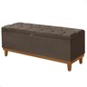 Recamier Baú Dubai Veludo Marrom Casal 1,30m Estofado Base Madeira - 1