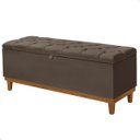 Ver imagem 1 de Recamier Baú Dubai Veludo Marrom Casal 1,30m Estofado Base Madeira