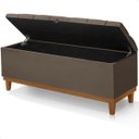 Ver imagem 2 de Recamier Baú Dubai Veludo Marrom Casal 1,30m Estofado Base Madeira