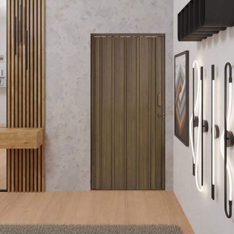 Porta Sanfonada de Pvc 84x210cm Bariri - Tk:imbuia