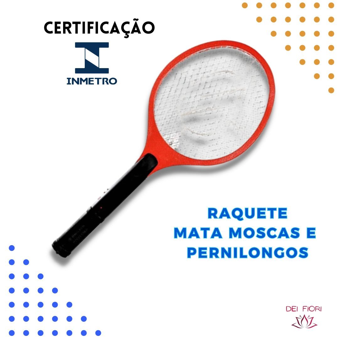 Raquete Elétrica Bivolt Mata Pernilongos Moscas Recarregável Segura Grade Proteção Botão Segurança - 4