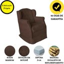 Ver imagem 4 de Poltrona Amamentação com Balanço e Puff Luxo Suede Manuela:Marrom
