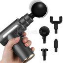 Ver imagem 3 de Mini Massageador Elétrico Relaxamento Muscular Facial Físico Fitness 6 Níveis - Fascial Gun Preto
