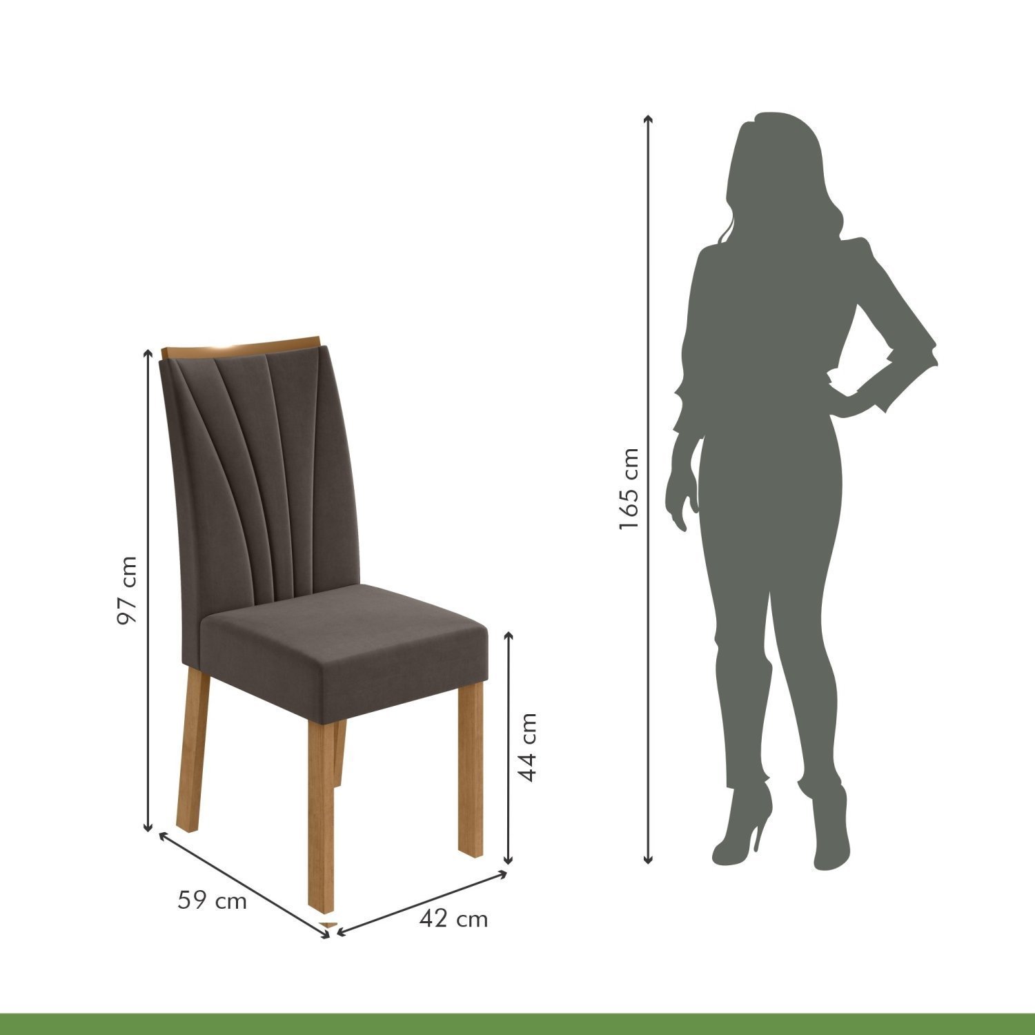 Conjunto 2 Cadeiras para Sala de Jantar Estofadas Apogeu - 4