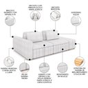 Ver imagem 3 de Sofá Ilha e Puff Sala Living 265cm Siesta M22 Boucle Branco - Mpozenato
