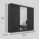 Ver imagem 3 de Guarda Roupa Mdf Cristal 3 Portas com Espelho Branco