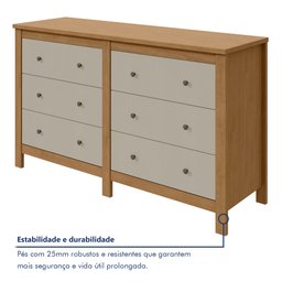 Cômoda 6 Gavetas em Mdp/mdf Maggiore New - 4