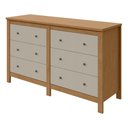 Ver imagem 3 de Cômoda para Quarto 6 Gavetas MDF Maggiore New 162cm Bege Amêndoa Clean/Off White