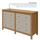 Ver mais imagens de Cômoda para Quarto 6 Gavetas MDF Maggiore New 162cm Bege Amêndoa Clean/Off White