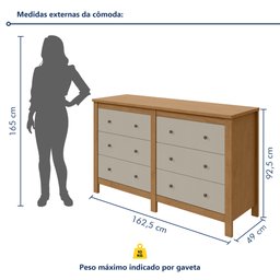 Cômoda 6 Gavetas em Mdp/mdf Maggiore New - 8