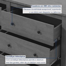 Cômoda 6 Gavetas em Mdp/mdf Maggiore New - 3