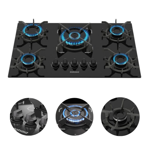 Fogão Cooktop 5 Bocas Tripla Chama Itatiaia Trempe Ferro Fundido Itacook New