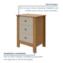 Ver imagem 5 de Mesa de Cabeceira 3 Gavetas Maggiore New Marrom Amêndoa Clean/Off White