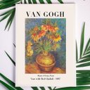 Ver imagem 1 de Quadro Decorativo Van Gogh Vaso De flores 24x18cm - com Vidro:madeira Preta