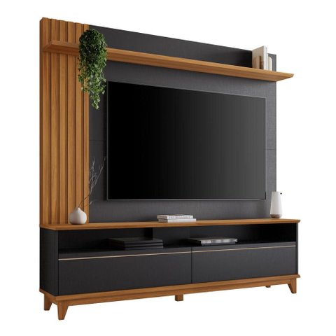 Rack com Painel para Tv até 65” 2 Portas Nt1335 Preto/freijó