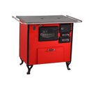 Ver imagem 1 de Fogão A Lenha Nº 2 Esquerdo Vermelho Chapa Alumínio Fornos Pinhal