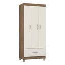 Ver imagem 2 de Guarda Roupa Solteiro Prince 3 Portas e 1 Gaveta -demóbile:amêndola/off White