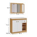 Ver imagem 3 de Conjunto de Banheiro Suspenso 80cm com Gabinete e Espelheira Mel Branco Yescasa