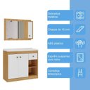 Ver imagem 5 de Conjunto de Banheiro Suspenso 80cm com Gabinete e Espelheira Mel Branco Yescasa