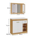 Ver imagem 3 de Conjunto de Banheiro Suspenso 80cm com Gabinete e Espelheira Mel Branco Yescasa