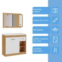 Ver imagem 5 de Conjunto de Banheiro Suspenso 80cm com Gabinete e Espelheira Mel Branco Yescasa