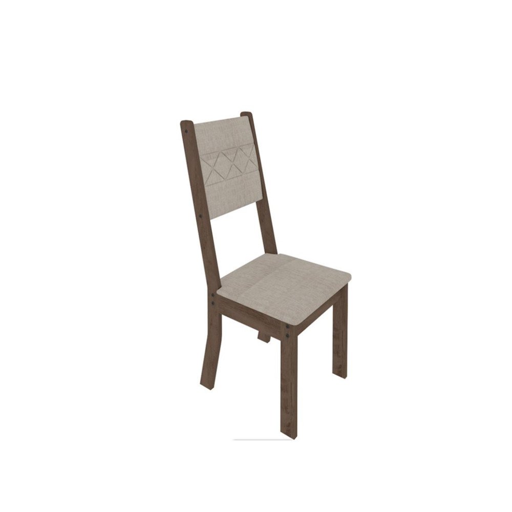 Conjunto de Mesa New Fenix 1,60 6 Cadeiras Bordadas Indekes Noce/off White - 3