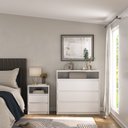 Ver imagem 1 de Cômoda e Mesa de Cabeceira 100% MDF Gales Branco