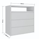 Ver imagem 3 de Cômoda e Mesa de Cabeceira 100% MDF Gales Branco