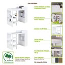 Ver imagem 6 de Cama Alta Multifuncional Solteiro com Estante e Escrivaninha Mel MDP Amsterdam