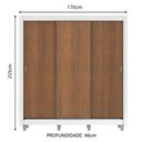 Ver imagem 3 de Guarda-Roupa Casal Madesa Lyon 3 Portas de Correr 2 Gavetas com Pés Branco/Rustic Cor:Branco/Rustic