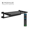 Toalheiro Rack 60 Cm Inox Preto Fosco - Kromus Rt0308b - 2