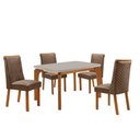Ver imagem 2 de Mesa de Jantar Liz 120cm Tampo MDF Vidro Canto Copo com 4 Cadeiras Yasmin