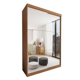 Guarda Roupa Solteiro Premium Lila 138cm com Espelho 2 Portas 2 Gavetas Minastex        - 14