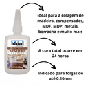 Ver imagem 2 de Cola Adesivo Instantâneo Moveleiro 100g Tekbond