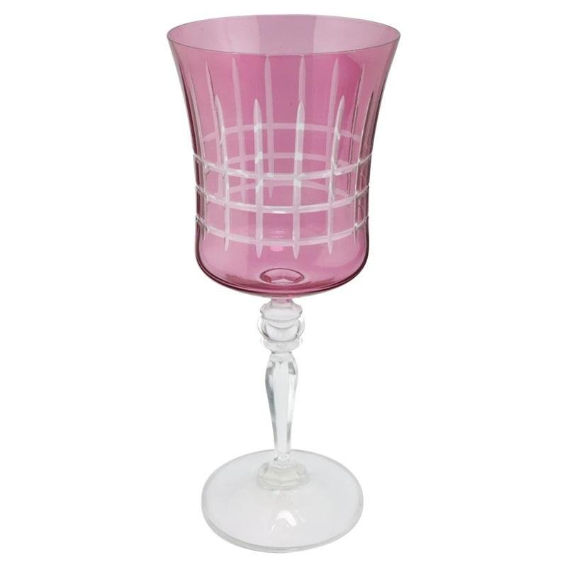 Taça P/água Bohemia Grace Lapi. Cristal 300ml 22cm Magenta