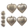 CJ 4 Enfeites de Natal Coração Fosco Champanhe 8cm - 1
