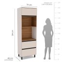 Ver imagem 5 de Armário Torre Quente Koya 70x214cm com 2 Portas e Gaveta Creme 250010