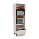 Ver imagem 2 de Armário Torre Quente Koya 70x214cm com 2 Portas e Gaveta Creme 250010
