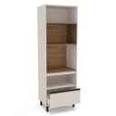 Ver imagem 3 de Armário Torre Quente Koya 70x214cm com 2 Portas e Gaveta Creme 250010