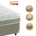 Ver imagem 2 de Cama Box Solteiro Colchão D45 com Pillow Top Hellen 88x188x62cm Bege - Suporta até 150kg por