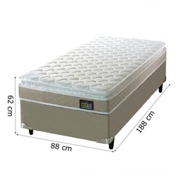 Cama Box Solteiro Colchão D45 com Pillow Top Hellen 88x188x62cm Bege - Suporta até 150kg por - 9