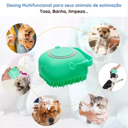 Dispensador De Shampoo, escova Sabonete Esponja De Silicone Para Banho Crianças Adultos Pet Cachorro - 3