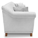Ver imagem 5 de Kit 2 Poltronas e Sofá Living 2 Lugares 1,60m Vênus Linho Cinza Pés Castanho - Pallazio