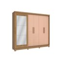 Ver imagem 1 de Guarda Roupa 5 Portas (1 C/ Espelho) e 4 Gavetas C/ Pés Cb01n564 Nogueira/macadamia - Kappesberg