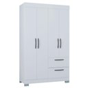 Ver imagem 1 de Guarda Roupa Solteiro Ambiente Tóquio 4 Portas Branco Brilho - Poquema