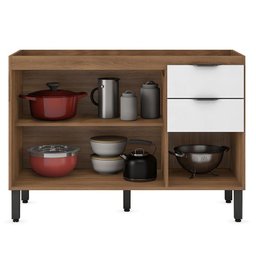 Balcão para Pia Firenze 120 cm Amêndola Branco - Demóbile - 3