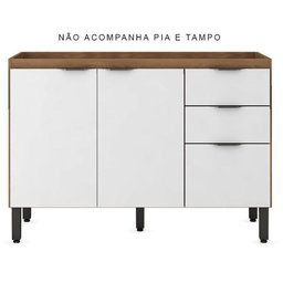 Balcão para Pia Firenze 120 cm Amêndola Branco - Demóbile - 2