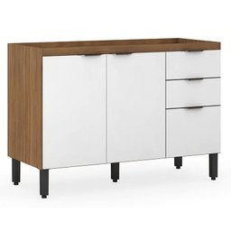 Balcão para Pia Firenze 120 cm Amêndola Branco - Demóbile - 1